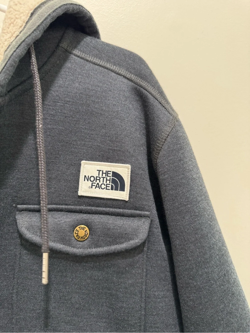 The North Face Sherpa Patrol Snap-Up Hoodie Jacket Gray Men’s Medium